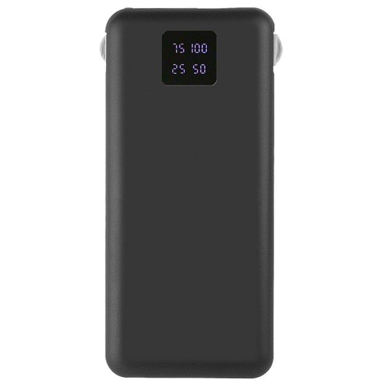 Power Bank Kari 10.000mAh, Built-In charging cable 4in1, Micro-USB/8-Pin/Type-C + USB-A, black