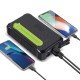 Solar Outdoor Power Bank Crank10 10000mAh black Solar Panels, Hand Crank, Torch, USB-A, Type-C