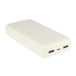 Power Bank Renz20 20.000mAh, 2x USB-A & 1x Typ-C Ladezustandsanzeige, In & Output 5V / 2A, weiß Power Bank Renz20 20.000mAh, 2x USB-A & 1x Typ-C Ladezustandsanzeige, In & Output 5V / 2A, weiß