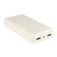 Power Bank Renz20 20000mAh, 2x USB-A + 1x Type-C Charge status indicator, white