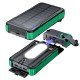 Fontastic Kurbel-Dynamo Solar Powerbank 10.000mAh abnehmbare Handkurbel, integriertes Ladekabel, LED