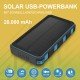 Solar Power Bank Xora20Q with wireless charging 20000mAh, FC, LED Light, 2 x USB-A, 1 x Type-C, bl