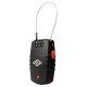 4-Digit Combination Lock, Retractable Cable, Alarm 10.000 Combinations, 2 Sensitivity Modes, black