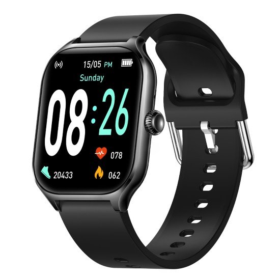 Smartwatch Timor with 2.01" Display, BT Call black Music Control, Split Screen, Interchangeable Strap