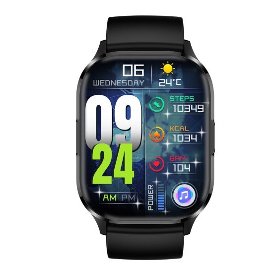 Mento AMOLED Smartwatch with 2.01" display black BT Call, NFC, Musik & Kamera Steuerung, IP67