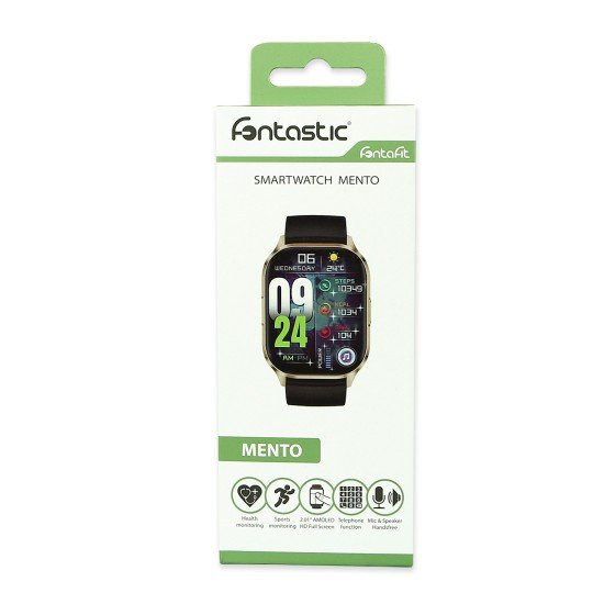 Mento AMOLED Smartwatch with 2.01" display gold BT Call, NFC, Musik & Kamera Steuerung, IP67
