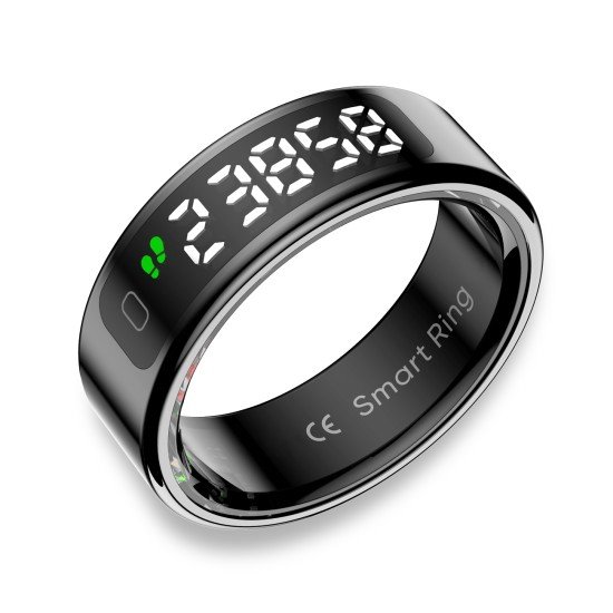 Fontastic Smart Ring w/ display Fyri DIVO size 12 Fitness and health tracker long battery life black
