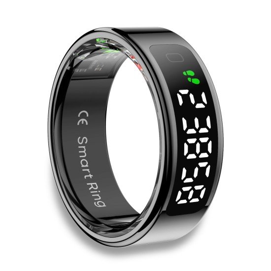 Fontastic Smart Ring w/ display Fyri DIVO size 12 Fitness and health tracker long battery life black