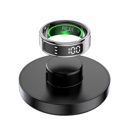 Fontastic Smart Ring w/ display Fyri DIVO size 11 Fitness & health tracker long battery life silver