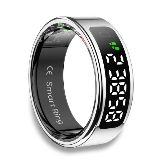Fontastic Smart Ring w/ display Fyri DIVO size 12 Fitness & health tracker long battery life silver