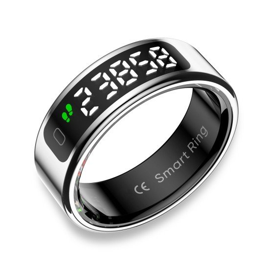 Fontastic Smart Ring w/ display Fyri DIVO size 13 Fitness & health tracker long battery life silver