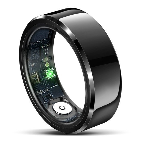 Fontastic Smart Ring Gr.9, "Favi" schwarz Fitness- u. Gesundheitstracker, Lange Akkulaufzeit