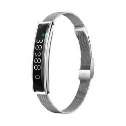 Fontastic Smart-Armband &ndash; stylisches Fitnessband elegant wie Schmuck, Display, Metallband silber