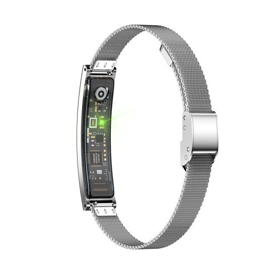 Fontastic Smart-Armband &ndash; stylisches Fitnessband elegant wie Schmuck, Display, Metallband silber