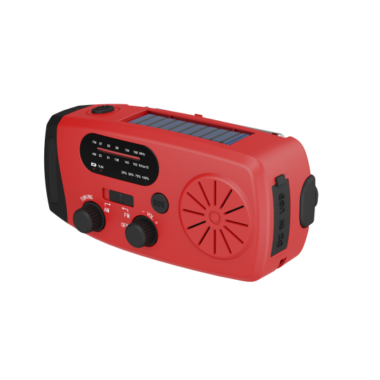 Fontastic Crank-Dynamo Solar Power Bank 10.000 mAh Detachable Hand Crank, Integrated Cable, LED Light