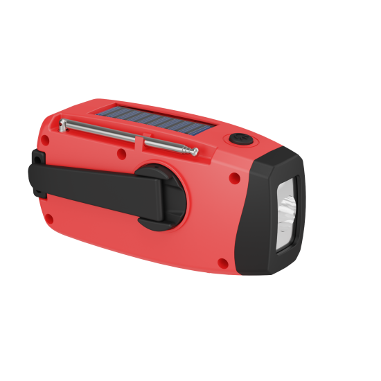 Fontastic Crank-Dynamo Solar Power Bank 10.000 mAh Detachable Hand Crank, Integrated Cable, LED Light