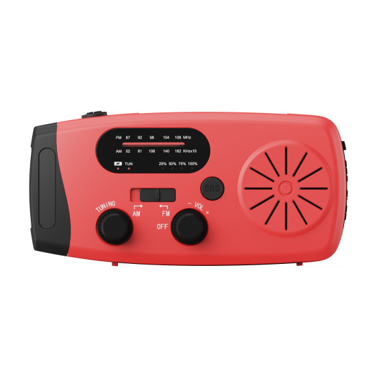 Fontastic Crank-Dynamo Solar Power Bank 10.000 mAh Detachable Hand Crank, Integrated Cable, LED Light