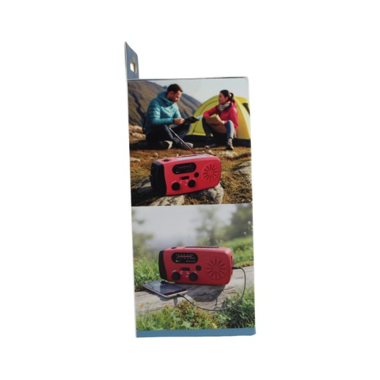 Fontastic Crank-Dynamo Solar Power Bank 10.000 mAh Detachable Hand Crank, Integrated Cable, LED Light