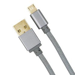 Data Cable Elox MicroUSB 2.0 1m Space Gray Connector Cover Al Cable Nylon Braid Data Cable Elox MicroUSB 2.0 1m Space Gray Connector Cover Al Cable Nylon Braid