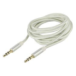 Klinkenkabel 3.5mm Nylon umflochten 1.5m silber Klinke auf Klinke Stereo Alu-Gehäuse Klinkenkabel 3.5mm Nylon umflochten 1.5m silber Klinke auf Klinke Stereo Alu-Gehäuse
