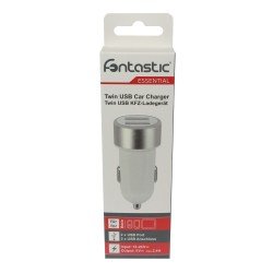 Essential Kfz-Ladeadapter Picco weiß/silber Twin-USB 2.4A Essential Kfz-Ladeadapter Picco weiß/silber Twin-USB 2.4A