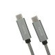 Data Cable Elox USB Type-C > Type-C 2.0 1m Sp Grey Connector Cover Al Cable Nylon Braid Data Cable Elox USB Type-C > Type-C 2.0 1m Sp Grey Connector Cover Al Cable Nylon Braid