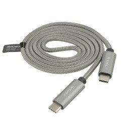 Data Cable Elox USB Type-C > Type-C 2.0 1m Sp Grey Connector Cover Al Cable Nylon Braid Data Cable Elox USB Type-C > Type-C 2.0 1m Sp Grey Connector Cover Al Cable Nylon Braid