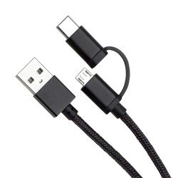 Datenkabel Duo Micro USB/Type-C 1.25m sw  Datenkabel Duo Micro USB/Type-C 1.25m sw