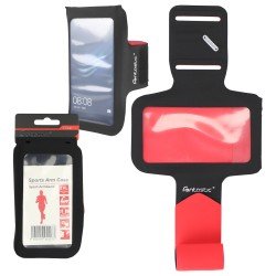 Sport Armband Slim Schwarz Rot 2XL 149x72MM, Schlüsselfach, Kopfhörer-Slots Sport Armband Slim Schwarz Rot 2XL 149x72MM, Schlüsselfach, Kopfhörer-Slots