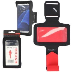 Sport Armband Slim Schwarz Rot 3XL 160x78MM, Schlüsselfach, Kopfhörer-Slots Sport Armband Slim Schwarz Rot 3XL 160x78MM, Schlüsselfach, Kopfhörer-Slots