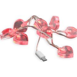 Micro-USB LED Charging Cable 1,2M  transparent with 8 illuminated Hearts Micro-USB LED Charging Cable 1,2M  transparent with 8 illuminated Hearts