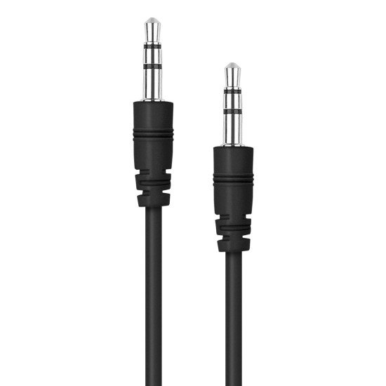 Essential 3.5mm PVC Auxiliary Audio Cable black Length - 3M, Stereo