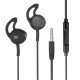 In Ear Headset L180 with Extra Long Cable, black Cable Length 1,8M, 3,5MM, Answer Key, Microphone