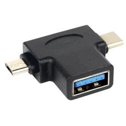 Adapter USB-A Buchse auf Micro-USB u Typ-C Stecker Multifunktionaler OTG-Adapter Adapter USB-A Buchse auf Micro-USB u Typ-C Stecker Multifunktionaler OTG-Adapter
