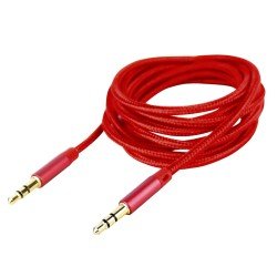 Klinkenkabel 3.5mm Nylon umflochten, 1.5m, rot Klinke auf Klinke Stereo Alu-Gehäuse Klinkenkabel 3.5mm Nylon umflochten, 1.5m, rot Klinke auf Klinke Stereo Alu-Gehäuse
