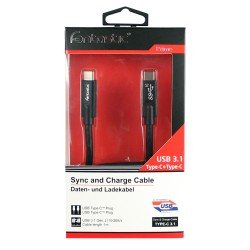 Data Cable Type-C > Type-C USB 3.1 Gen 2 10GBit/s 5A 100W, E-Marker IC, 4k compatible, 1m, black Data Cable Type-C > Type-C USB 3.1 Gen 2 10GBit/s 5A 100W, E-Marker IC, 4k compatible, 1m, black