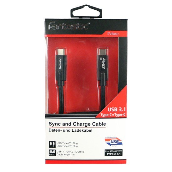 Data Cable Type-C > Type-C USB 3.1 Gen 2 10GBit/s 5A 100W, E-Marker IC, 4k compatible, 1m, black Data Cable Type-C > Type-C USB 3.1 Gen 2 10GBit/s 5A 100W, E-Marker IC, 4k compatible, 1m, black