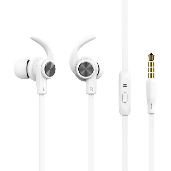 In Ear Headset SPRY white Answer Key and Microfon, Sports Friendly