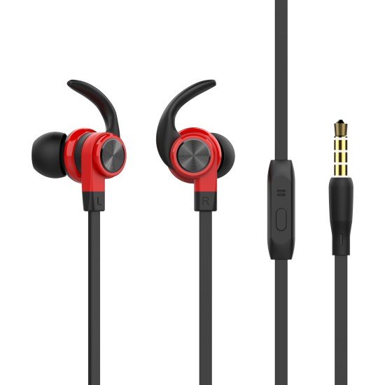 In Ear Headset SPRY black / red Answer Key and Microfon, Sports Friendly