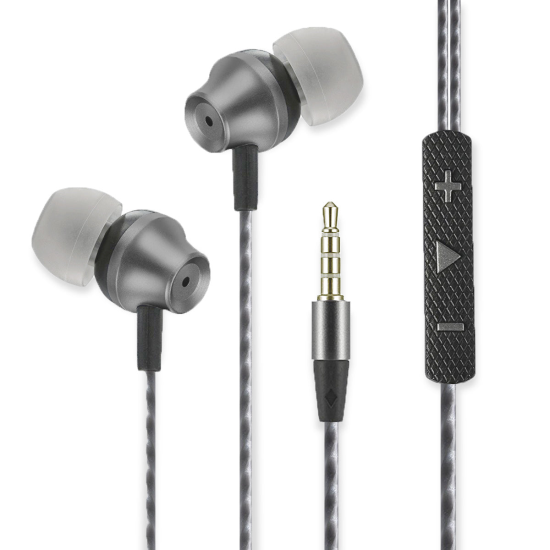 In-Ear Stereo-Headset V465 3.5mm sw/anthrazit 3-Tasten-Fernbedienung, Mic, 3-Paar Ohrpasst&uuml;cke