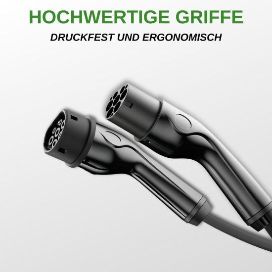 EM2GO  Typ 2 , EV-Verbindungskabel, 32A, 22kW, 8m 3Phasig AC Lader, T&Uuml;V, IP44, Schw