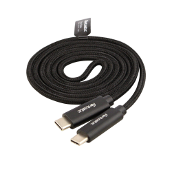 Datenkabel Elox USB Type-C > Type-C 2.0 1m schwarz Stecker Alu-Geh&auml;use Kabel Nylon-Ummantelung