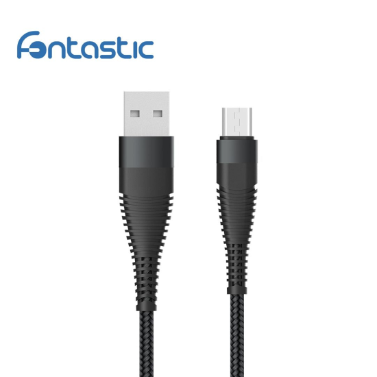 Datenkabel Elox USB-A>Micro-USB 0,5m schwarz Stecker Alu-Geh&auml;use, Kabel Nylon-Ummantelung