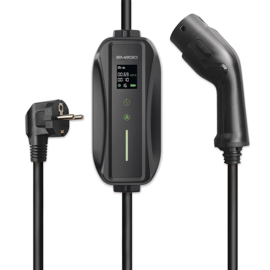 AC Portable EV Lader "Take 3.5" 3.68kW -Schutzkont 5m Typ 2 Kabel, Strom: 6/8/10/13/16A umschaltbar