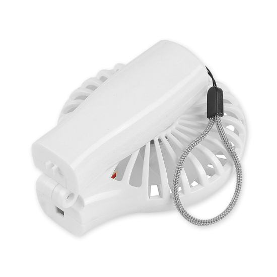 Faltbarer Hand- u. Tischventilator, wei&szlig; mit eingebauter Batterie