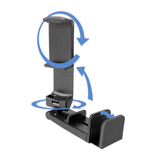 Fontastic Faltbare Allzweck Handyhalterung &bdquo;Hola&ldquo; 360 Grad Drehbare Klemmhalterung, kompakt, sw