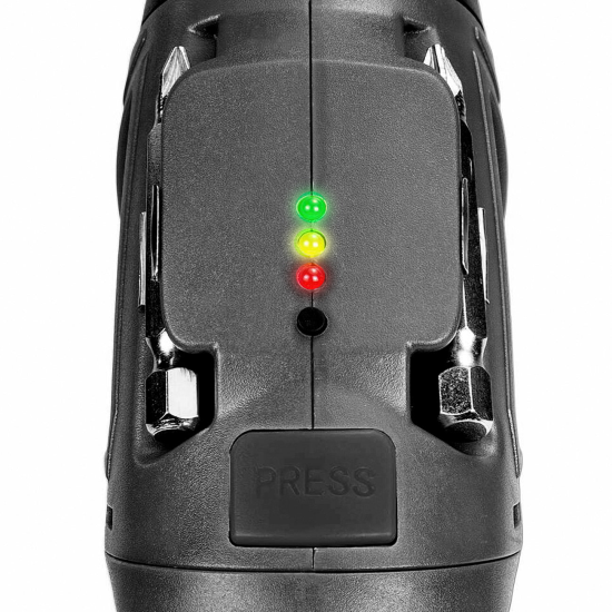 Akkuschrauber mit verstellbarem Griff inkl Zubeh&ouml;r LED-Arbeitslicht, Links- und Rechtslauf, Bitset