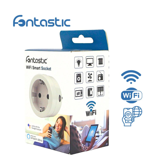 WLAN Steckdose wei&szlig; 16A 3680 Watt komp. zu Android,iOS,Alexa,Google Assistant