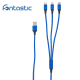 3in1 Essential Ladekabel TypC/8-PIN/Micro USB 1.2M Al-Geh&auml;use, Nylon ummantelt Multi-Charging 2A blau