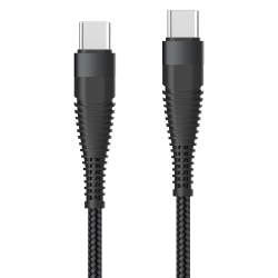 Datenkabel Elox USB Typ-C>USB Typ-C 0,5m schwarz Stecker Alu-Geh&auml;use, Kabel Nylon-Ummantelung